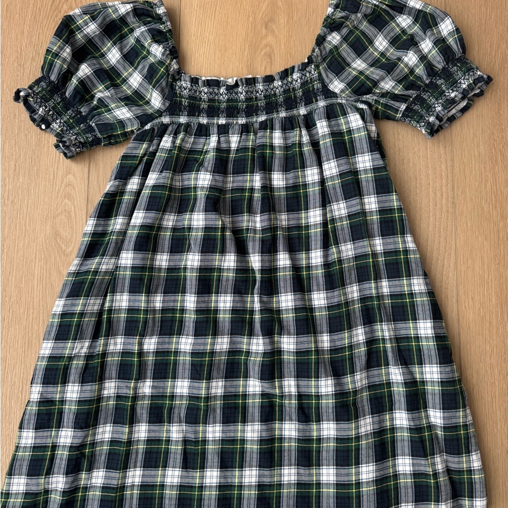 American Eagle Outfitters Plaid Puff Sleeve Dress